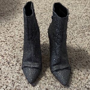 INC International Concepts Glitter Black Heeled Boots